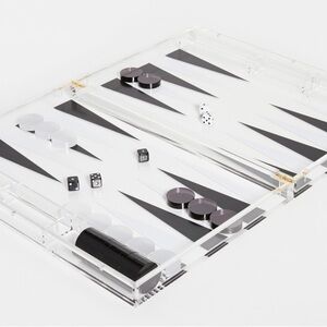 Tizo Design Acrylic Backgammon Black/White New in Box
